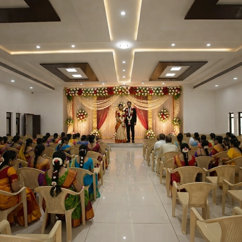 Spacious marriage event halls in Kottaipalayam offering elegant setup, comfort & facilities for weddings