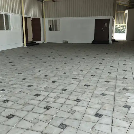 Interior view of a spacious wedding mahal showcasing elegant design, ambient lighting, and refined decor