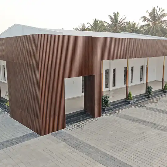 Modern wedding mahal featuring stylish interior design, ambient lighting, and contemporary event setup