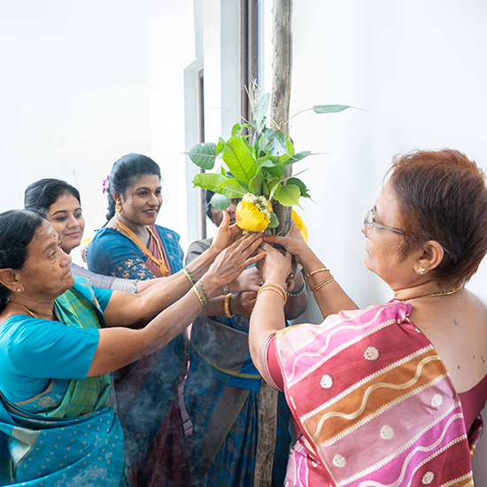 Elderly family members attending and blessing traditional ceremonies with warmth and grace