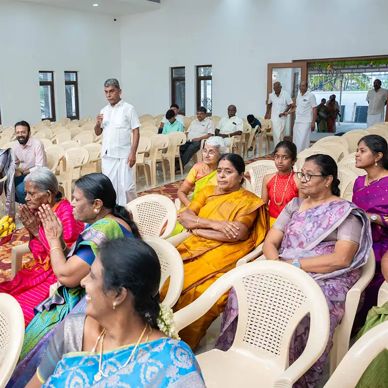 Comfortable and spacious banquet hall interior with elegant lighting and open layout for guests